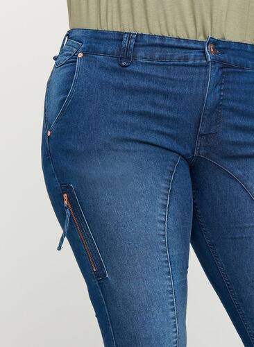 Ekstra slim fit Sanna jeans, Blue denim, Model image number 1