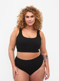 Bikini trusse med crepe struktur, Black, Model