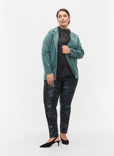 Enkel blazer med knaplukning, Silver Pine, Model image number 2