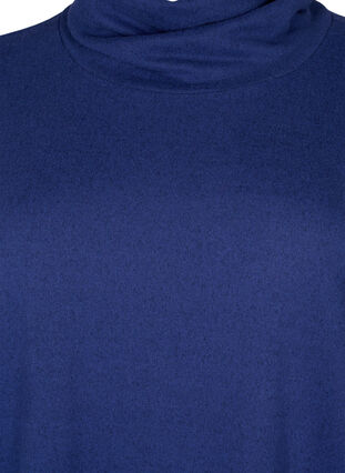 Tunika med lange ærmer og høj hals, Deep Cobalt Mel., Packshot image number 2