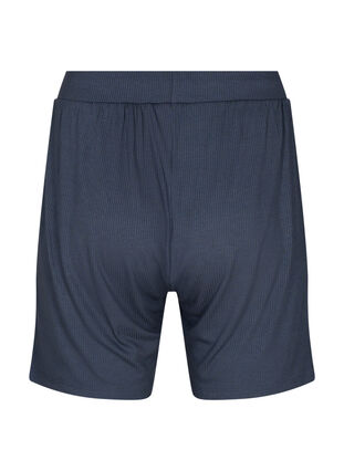 Løstsiddende viskose shorts med rib, Umbre Blue, Packshot image number 1