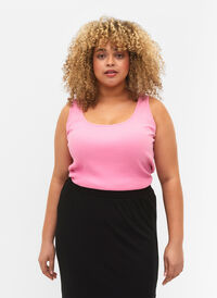 2-pak basis tanktop i rib, Rosebloom/Black, Model