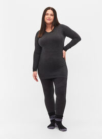 Melerede seamless skiunderbukser, Dark Grey Melange, Model