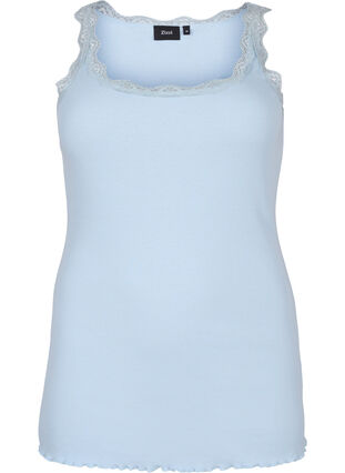 Top med blondekant, Cashmere Blue, Packshot image number 0