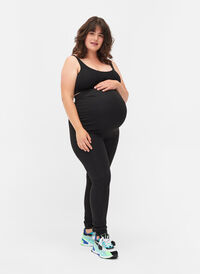 Graviditets leggings i bomuldsmix, Black, Model