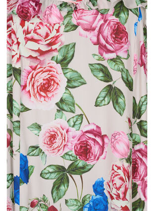 Blomstret midikjole med flæser, Bright Flower , Packshot image number 2