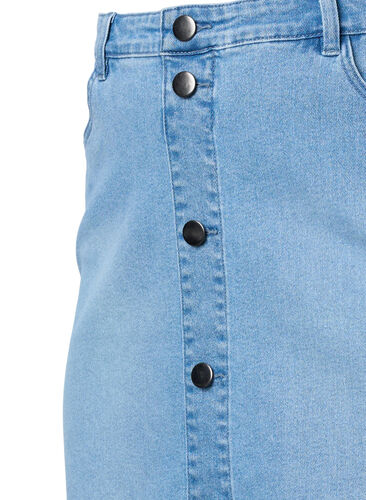 Denim nederdel med a-form, Light blue denim, Packshot image number 3