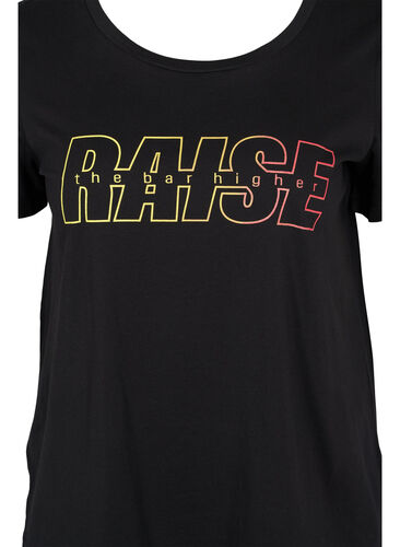 Trænings t-shirt med print, Black w. Raise, Packshot image number 2