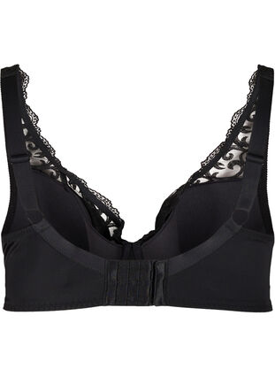 Vatteret bøjle bh med blonder, Black, Packshot image number 1