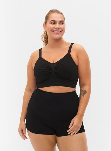 Seamless shorts med regulær talje , Black, Model image number 0