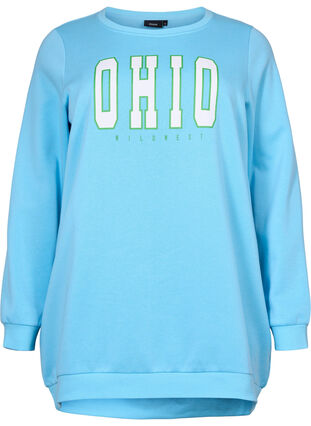 Lang sweatshirt med tekstprint, Baltic Sea, Packshot image number 0