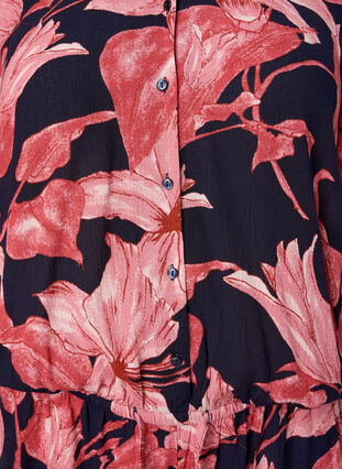 Jumpsuit i viskose med korte ærmer, N. Sky Sketch Flower, Packshot image number 2