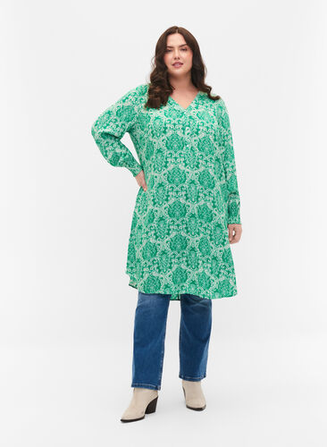 Printet kjole i viskose, Jolly Green Oriental, Model image number 2