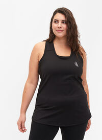 Sportstop med bryderryg og mesh, Black, Model