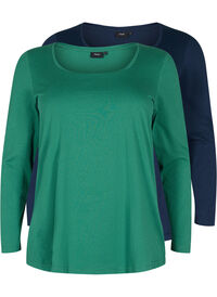 2-pak basis bluse i bomuld