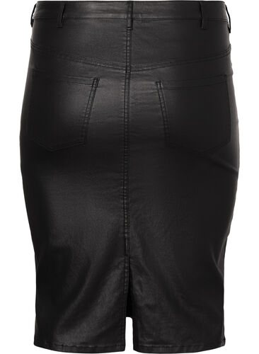 Coated nederdel med slids , Black, Packshot image number 1