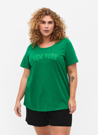 Bomulds t-shirt med tekstprint, Jolly Green W. New, Model