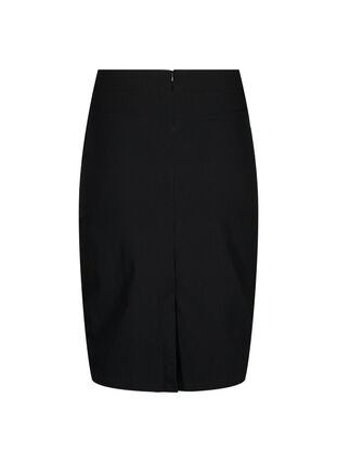 Tætsiddende midinederdel med slids, Black, Packshot image number 1