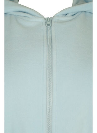 Morgenkåbe med lynlås og hætte, Cashmere Blue, Packshot image number 2