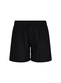 Løse shorts i bomuldsmix med hør
