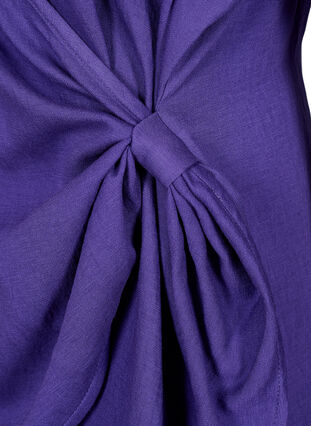 Langærmet bluse i viskose med wrap-look, Prism Violet, Packshot image number 3