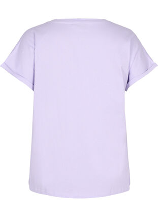 Løs t-shirt med broderi anglaise, Lavender, Packshot image number 1