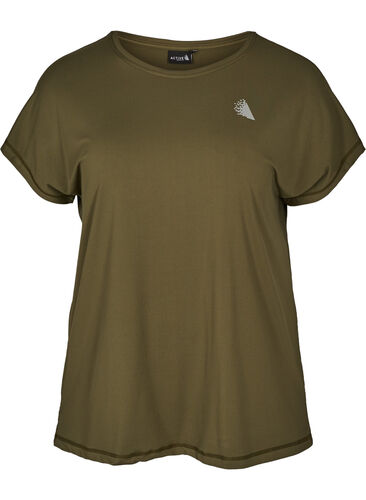 Ensfarvet trænings t-shirt, Ivy Green, Packshot image number 0