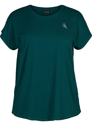 Ensfarvet trænings t-shirt, Deep Teal, Packshot image number 0
