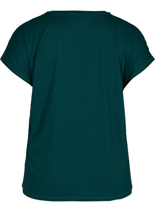 Ensfarvet trænings t-shirt, Deep Teal, Packshot image number 1