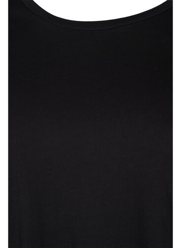 Bomulds t-shirt med 3/4 ærmer, Black LOUNGE, Packshot image number 2
