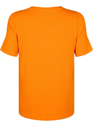 T-shirt i viskose med ribstruktur, Exuberance, Packshot image number 1