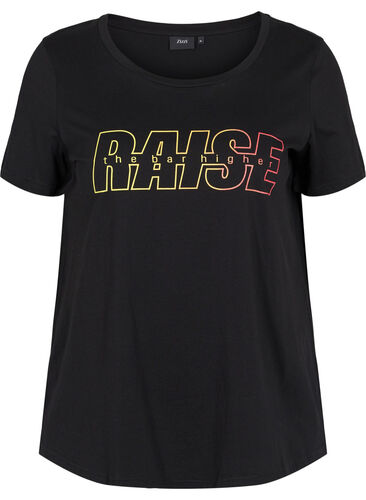 Trænings t-shirt med print, Black w. Raise, Packshot image number 0