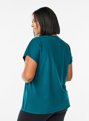 Ensfarvet trænings t-shirt, Deep Teal, Model image number 2