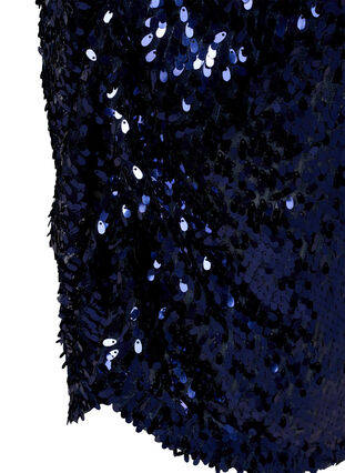 Kjole med pailletter og v-hals, Evening Blue, Packshot image number 3