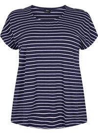 Bomulds t-shirt med striber
