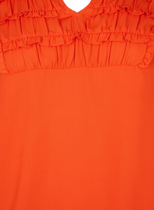 Langærmet bluse med flæsedetaljer, Orange.com, Packshot image number 2
