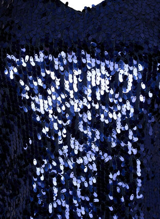 Kjole med pailletter og v-hals, Evening Blue, Packshot image number 2