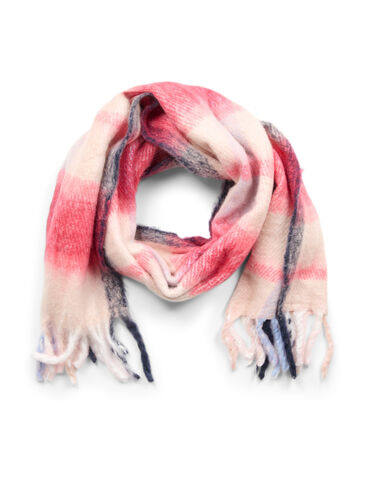 Halstørklæde med frynser, Pink, Packshot image number 0