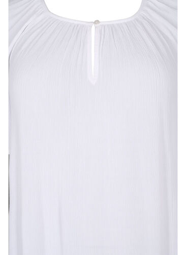 Kortærmet kjole i viskose, Bright White, Packshot image number 2