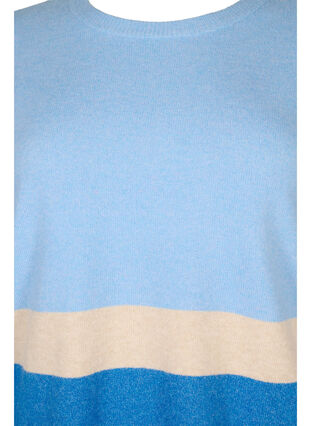 Stribet strikbluse med rund hals, Skydiver Comb, Packshot image number 2