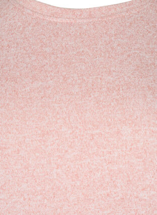 Bluse med korte pufærmer, Old Rose Mél, Packshot image number 2
