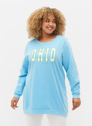 Lang sweatshirt med tekstprint, Baltic Sea, Model image number 0