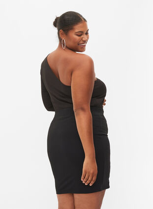 Tætsiddende nederdel med snøre, Black, Model image number 3
