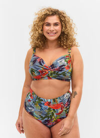 Højtaljet bikini underdel med blomsterprint, Citadel AOP, Model