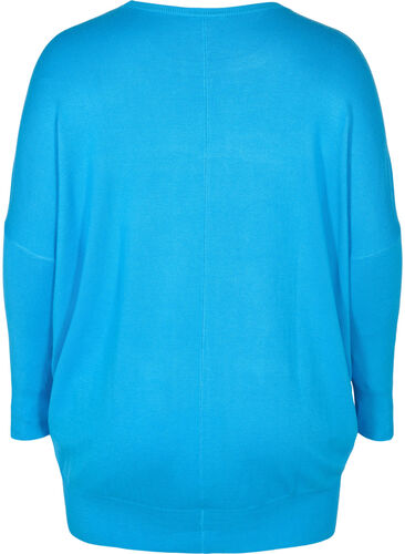 Strikket tunika i viskoseblanding, Malibu Blue, Packshot image number 1
