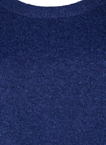 Meleret strikbluse med knappedetaljer, Navy Blazer Mel., Packshot image number 2