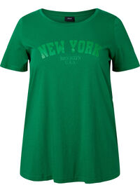 Bomulds t-shirt med tekstprint
