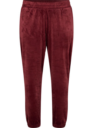 Løse bukser i velour, Cabernet, Packshot image number 0
