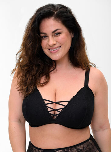 Vatteret blonde bh, Black, Model image number 0