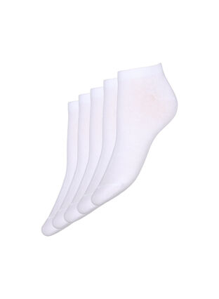 5-pak basis ankelstrømper, White, Packshot image number 0